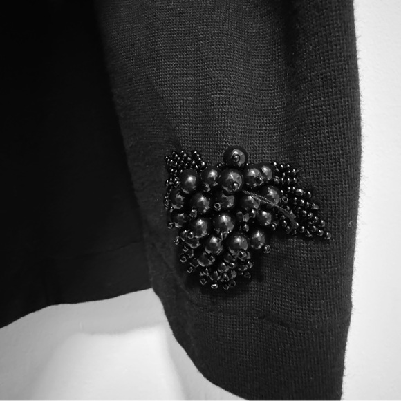 Vintage Vivienne Tam Beaded Cardigan, Black, Size 2 - Picture 7 of 13